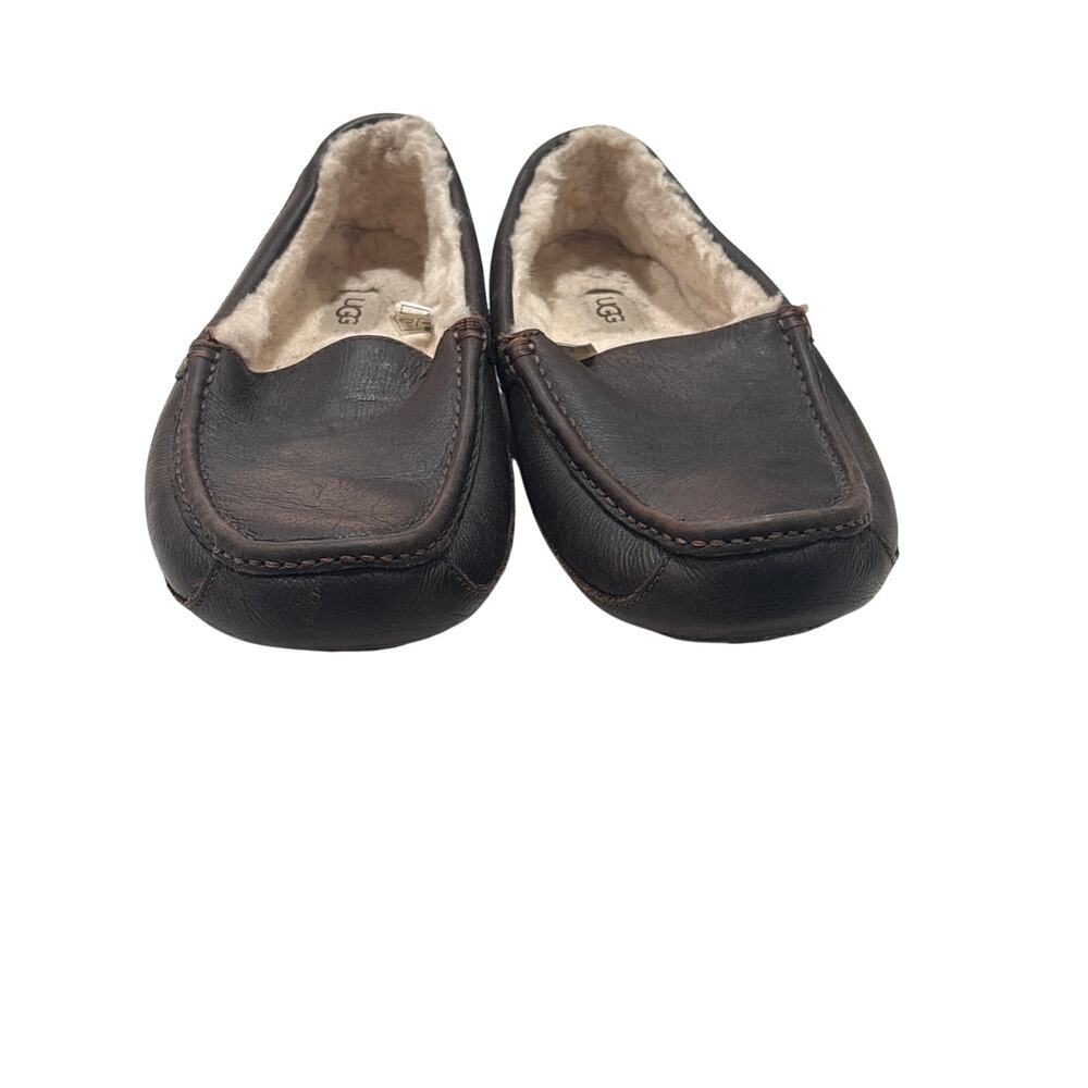 UGG Men's Ascot Tea Leather Sheepskin Loafer Slippers Brown